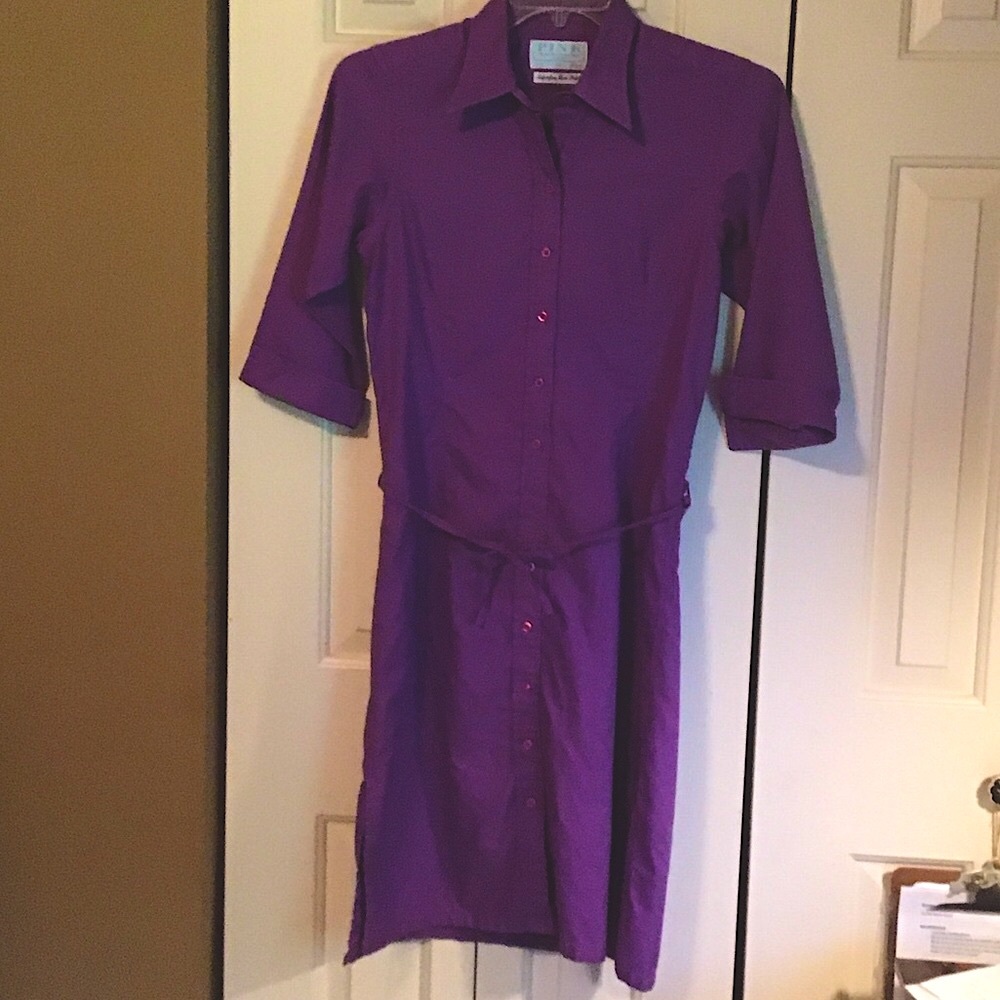 EASTER SALE! Thomas Pink Purple 3/4 Sleeve Shirtdress